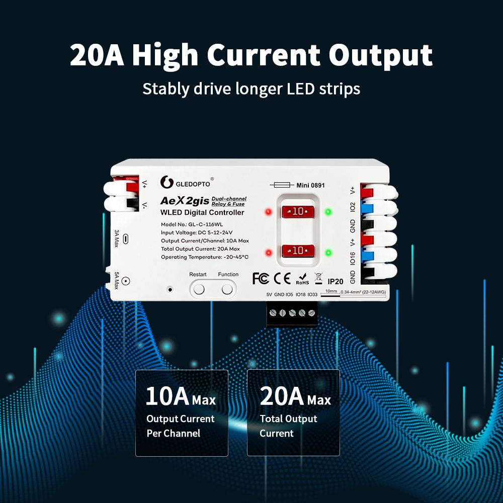 20A high current output WLED controller