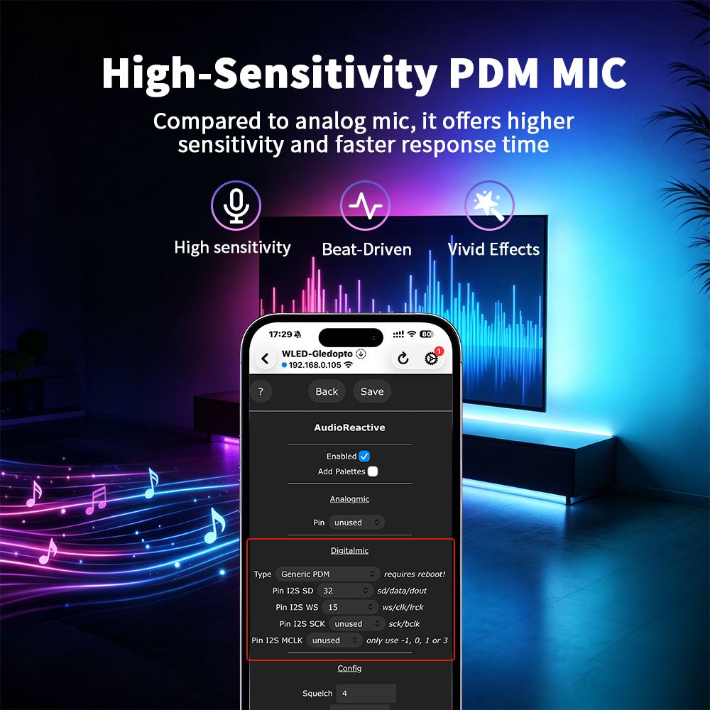 High sensitivity PDM microphone