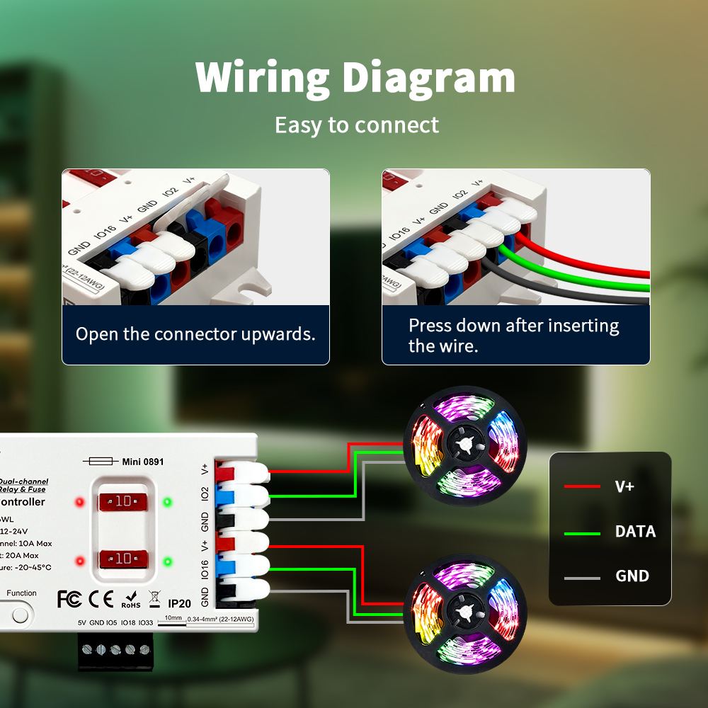 Wiring diagram for LED strip connection